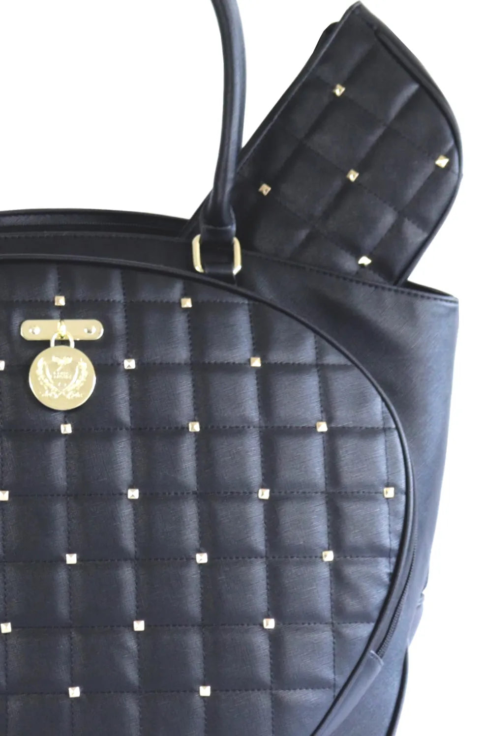 CC-CSQ-BK Court Couture Cassanova Studded Quilted Tennis & Pickleball Bag (Black)