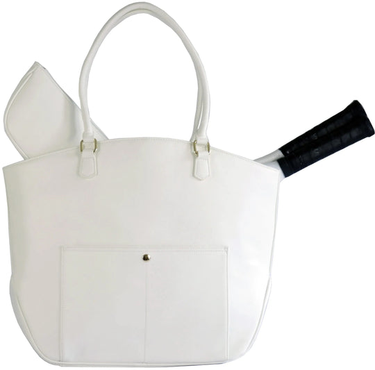 CC-CSQ-WH Court Couture Cassanova Studded Quilted Tennis & Pickleball Bag (White)
