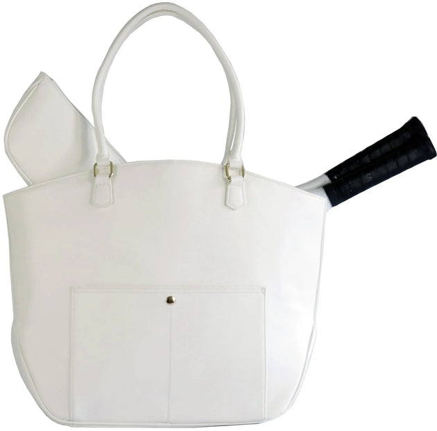 CC-CSQ-WH Court Couture Cassanova Studded Quilted Tennis & Pickleball Bag (White)