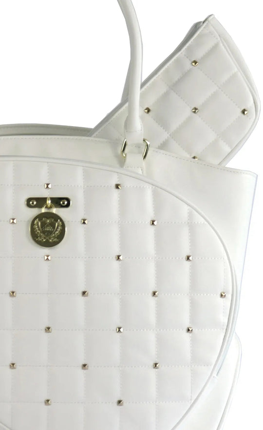CC-CSQ-WH Court Couture Cassanova Studded Quilted Tennis & Pickleball Bag (White)