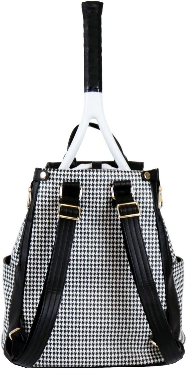 CC-HAM-HB Court Couture Hampton Houndstooth Tennis & Pickleball Backpack (Black)