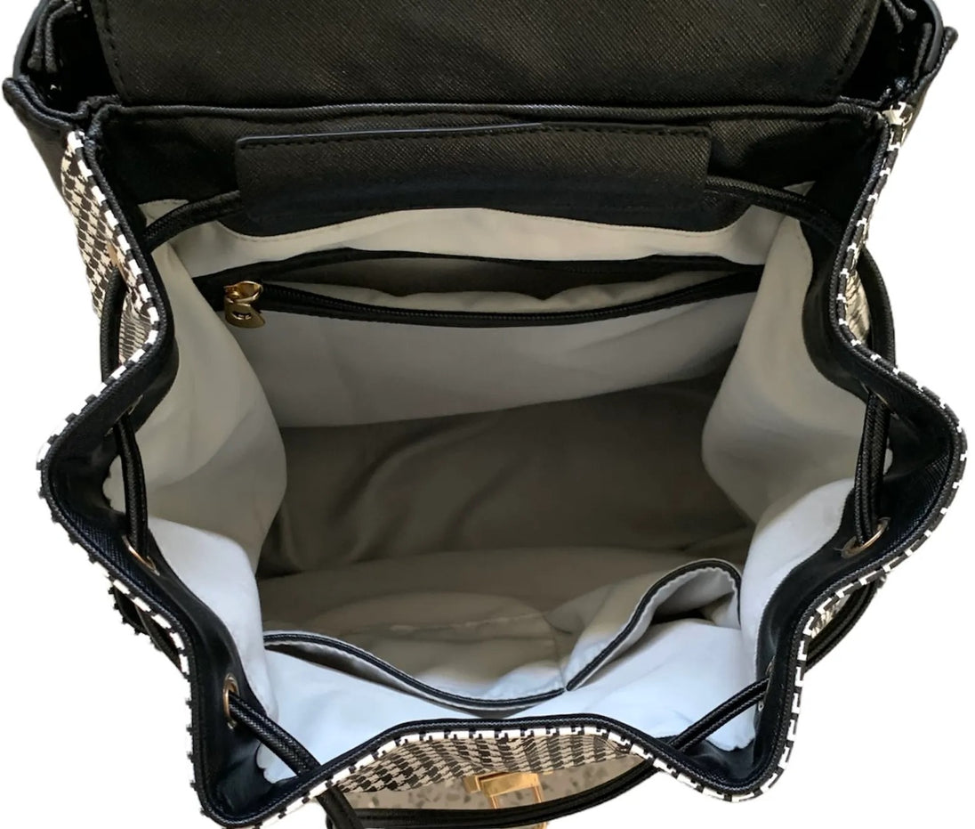 CC-HAM-HB Court Couture Hampton Houndstooth Tennis & Pickleball Backpack (Black)