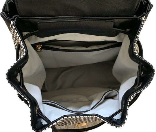 CC-HAM-HB Court Couture Hampton Houndstooth Tennis & Pickleball Backpack (Black)