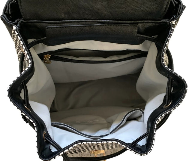 CC-HAM-HB Court Couture Hampton Houndstooth Tennis & Pickleball Backpack (Black)