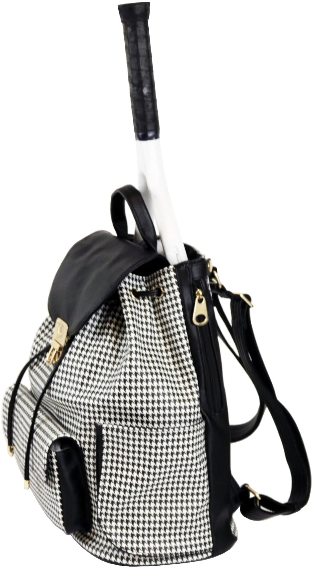 CC-HAM-HB Court Couture Hampton Houndstooth Tennis & Pickleball Backpack (Black)