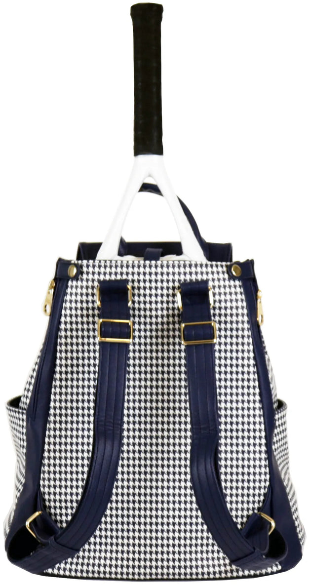 CC-HH-BL Court Couture Hampton Houndstooth Tennis & Pickleball Backpack (Blue)