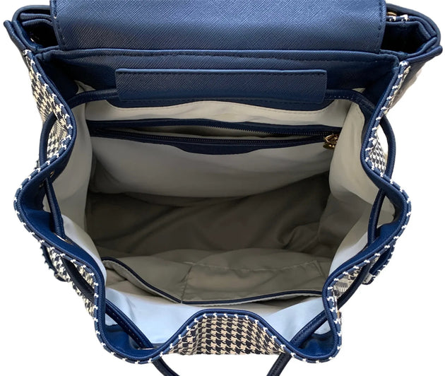 CC-HH-BL Court Couture Hampton Houndstooth Tennis & Pickleball Backpack (Blue)