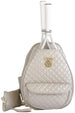 CC-MQA-CH Court Couture Monaco Quilted Argyle Tennis & Pickleball Backpack Sling Bag (Champagne)