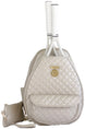 CC-MQA-CH Court Couture Monaco Quilted Argyle Tennis & Pickleball Backpack Sling Bag (Champagne)