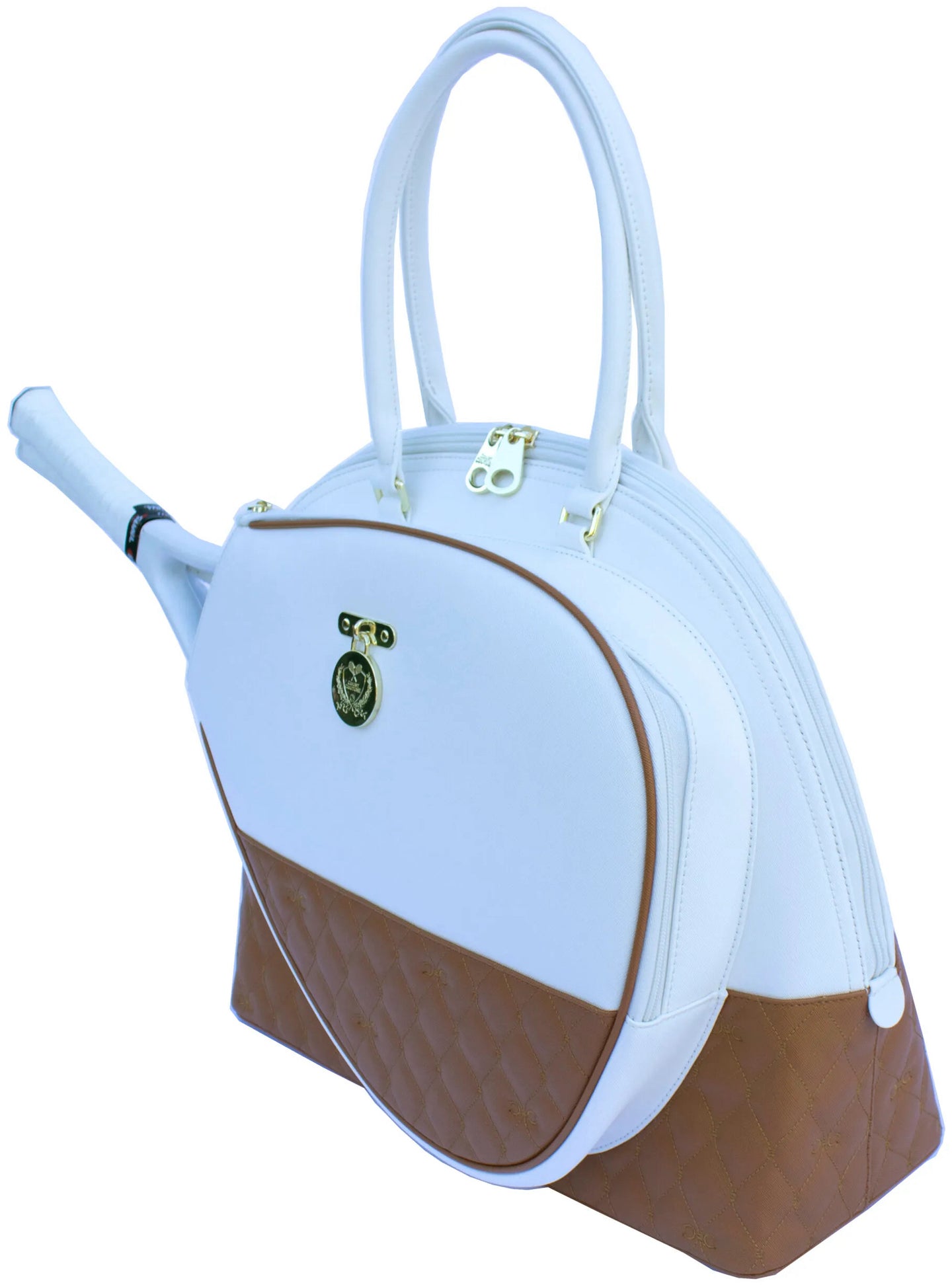 CC-STE-SD Court Couture Saint Tropez Embroidery Tennis & Pickleball Bag (Saddle)