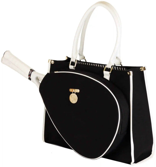 CC-VKC-BK Court Couture Vintage Karisa Canvas Tennis & Pickleball Bag (Black)