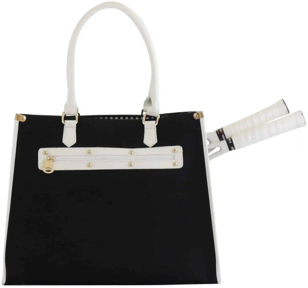CC-VKC-BK Court Couture Vintage Karisa Canvas Tennis & Pickleball Bag (Black)