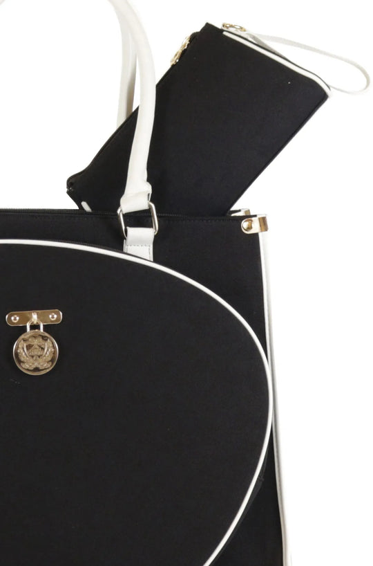 CC-VKC-BK Court Couture Vintage Karisa Canvas Tennis & Pickleball Bag (Black)