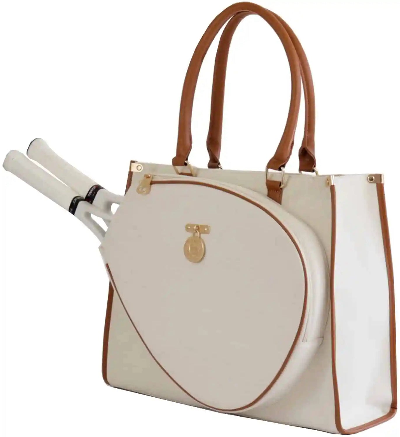 CC-VKC-LN Court Couture Vintage Karisa Canvas Tennis & Pickleball Bag (Linen)