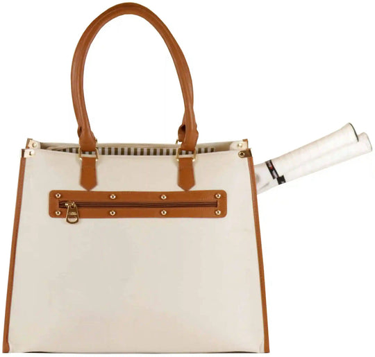 CC-VKC-LN Court Couture Vintage Karisa Canvas Tennis & Pickleball Bag (Linen)