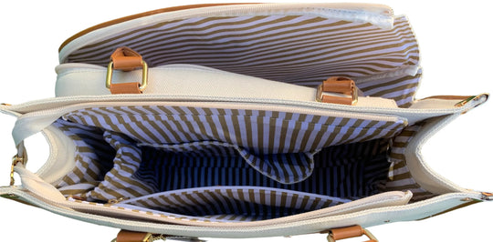 CC-VKC-LN Court Couture Vintage Karisa Canvas Tennis & Pickleball Bag (Linen)