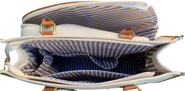 CC-VKC-LN Court Couture Vintage Karisa Canvas Tennis & Pickleball Bag (Linen)