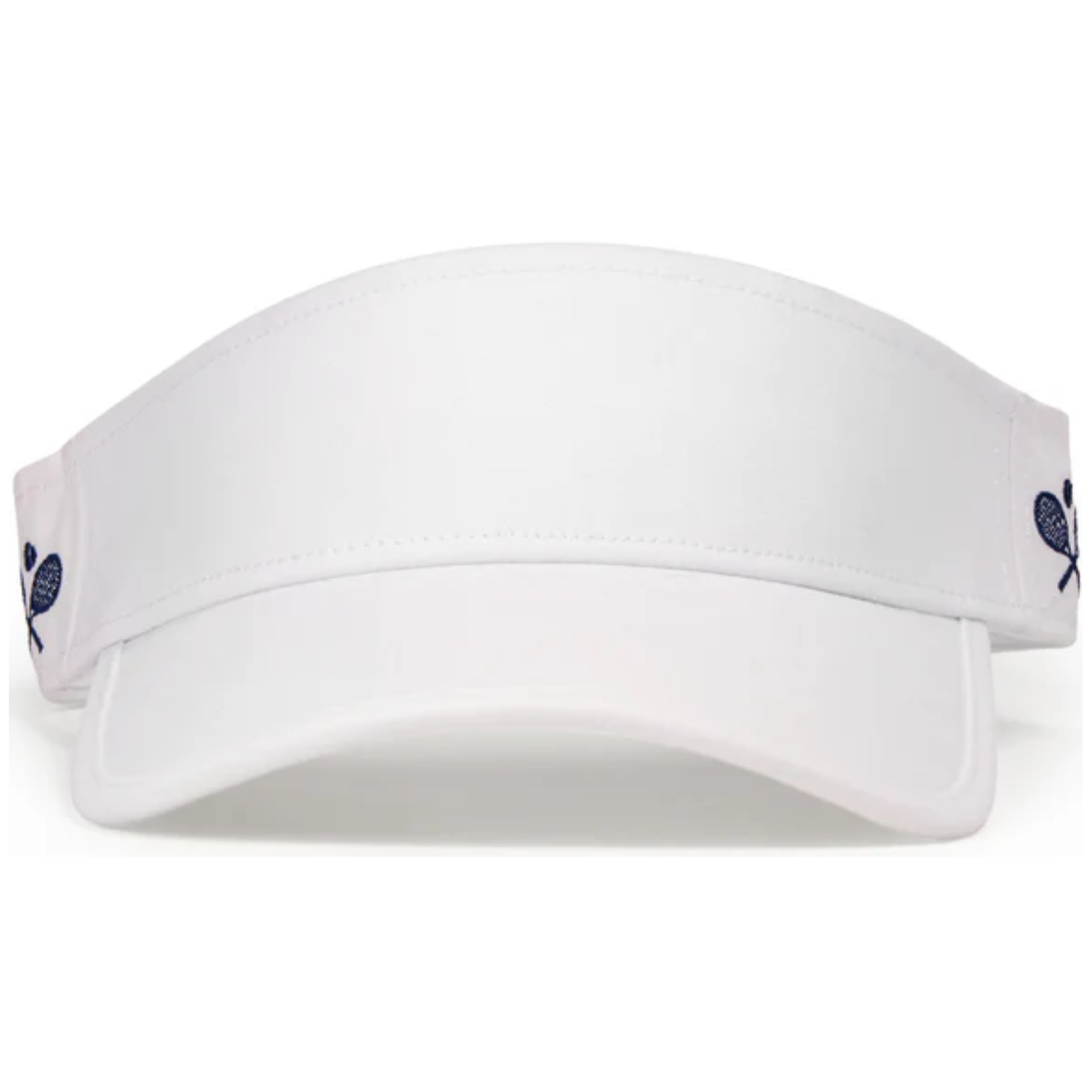 CCV208_Ame_Lulu_Womens_Country_Club_Tennis_Visor_Crossed_Racquets_White