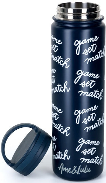 CCWB150 Ame & Lulu Court & Course Tennis Water Bottle (Game Set Match Navy)