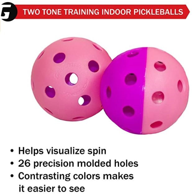 CIPT610 Gamma Two Tone Indoor Pickleball Training Balls (6-Pack)