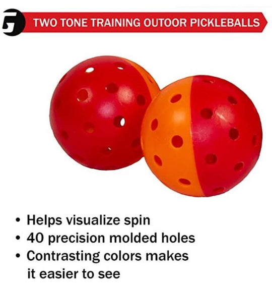 COPTT610 Gamma Two Tone Outdoor Pickleball Training Balls (6-Pack)