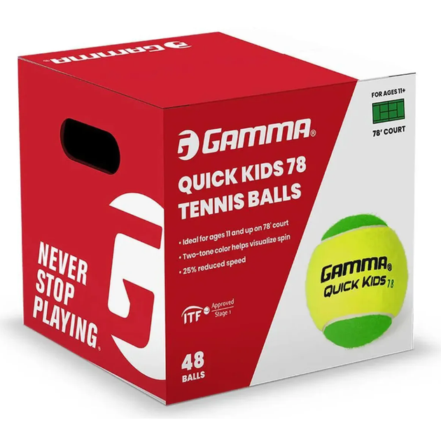 CQK7811_Gamma_Quick_Kids_78_Court_Tennis_Balls_48_Balls