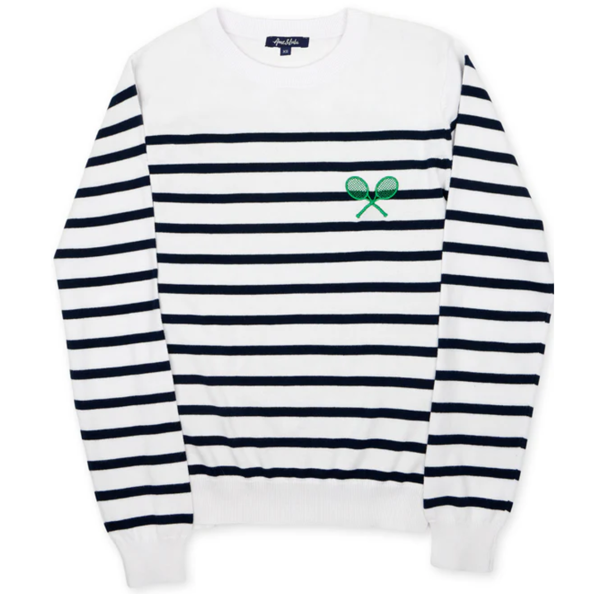 CSS371_Ame_Lulu_Womens_Club_Sport_Sweater_Navy_Rally_Stripes