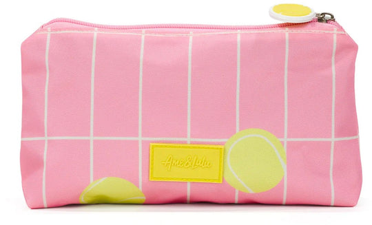 EDP286 Ame & Lulu Everyday Tennis Pouch (Coral Tennis Grid)