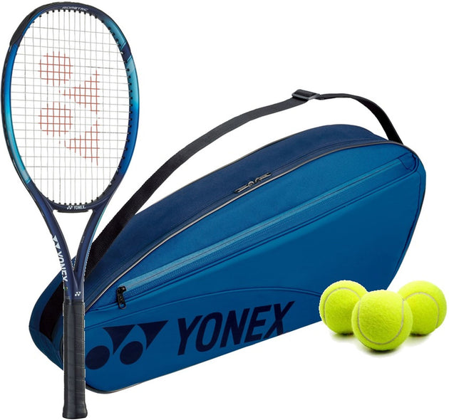 EZoneAce-BAG42323SB-Ball Yonex EZone Ace 7th Gen Tennis Racquet + 3pk Bag with 3 Tennis Balls (Sky Blue)
