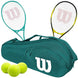 Essence-EnergyXL-AdvantageBag-PinkBalls Wilson Essence + Energy XL Tennis Racquet Doubles Bundle w an Advantage 2.5 Tennis Bag and 3 Tennis Balls