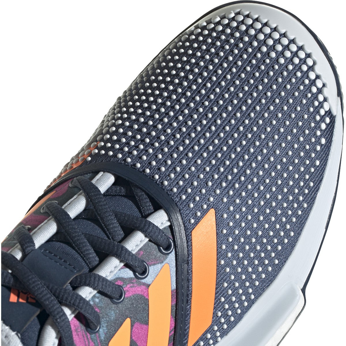 FX1730.adidas Men's SoleCourt Primeblue tennis shoe (Halo Blue / Screaming Pink / Screaming Orange)