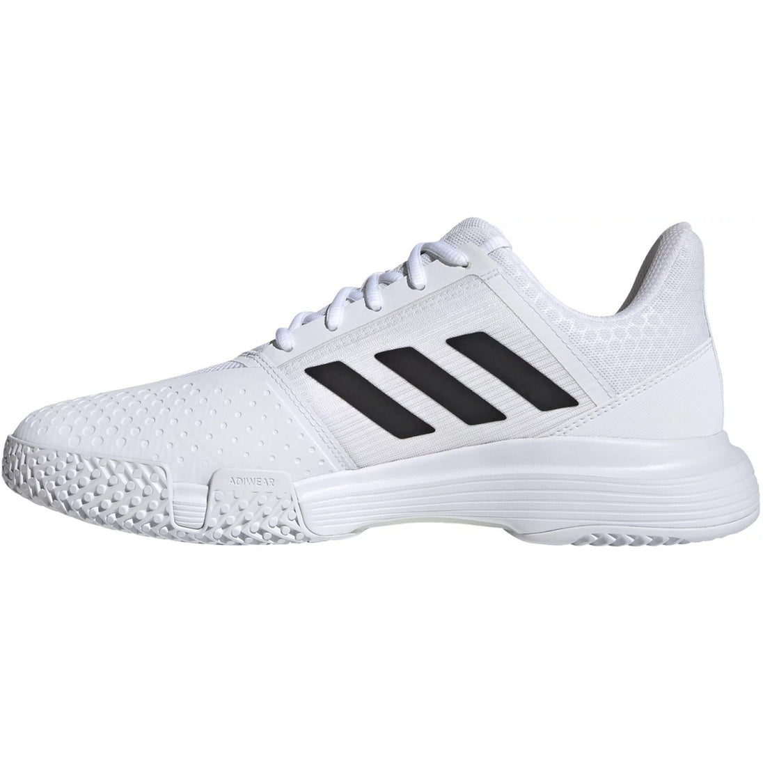 FY2831 Adidas Men's CourtJam Bounce Tennis Shoe (Flat White/Core Black/Silver Metallic)