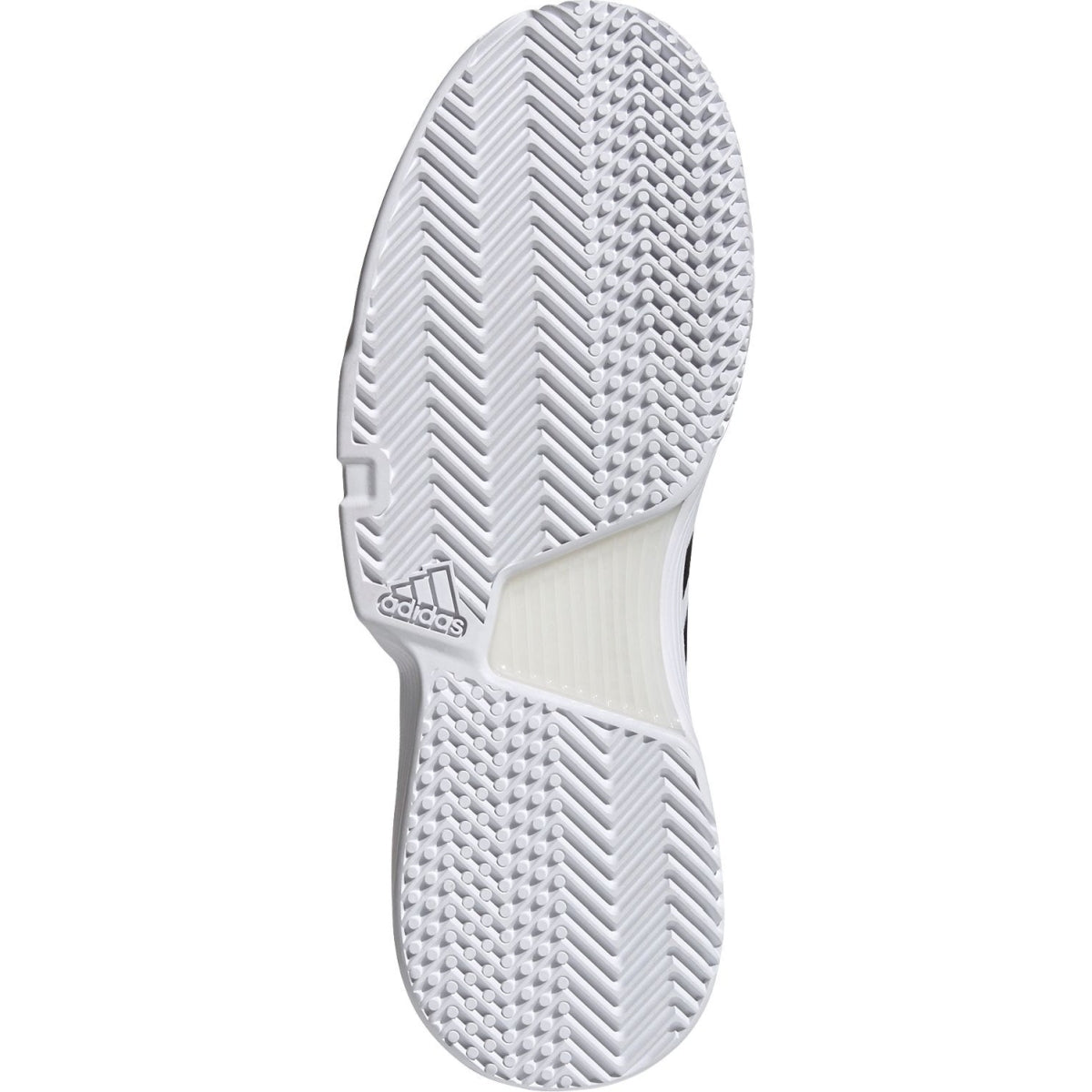 FY2831 Adidas Men's CourtJam Bounce Tennis Shoe (Flat White/Core Black/Silver Metallic)