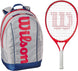 FedererJr-WR8023801001U Wilson Roger Federer Junior Tennis Racquet + Backpack (Grey/Red)