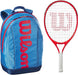 FedererJr-WR8023802001U Wilson Roger Federer Junior Tennis Racquet + Backpack (Blue/Orange)