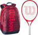 FedererJr-WR8023803001U Wilson Roger Federer Junior Tennis Racquet + Backpack (Red/Infrared)