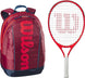 FedererJr-WR8023803001U Wilson Roger Federer Junior Tennis Racquet + Backpack (Red/Infrared)