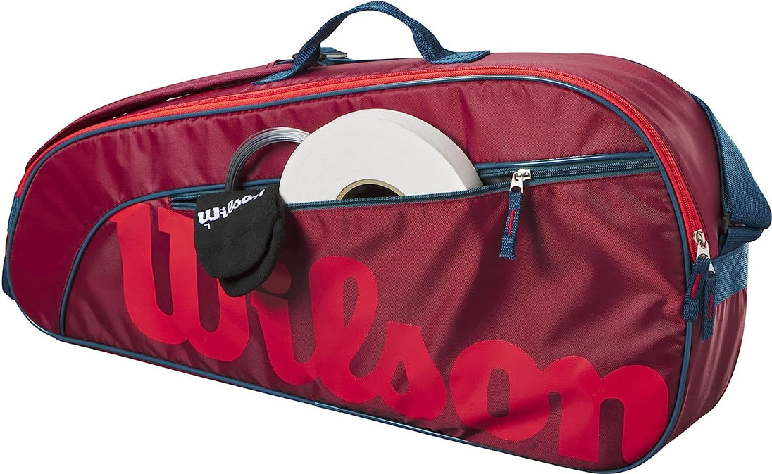 FedererJr-WR8023903001U Wilson Roger Federer Junior Tennis Racquet + 3pk Bag (Red/Infrared)