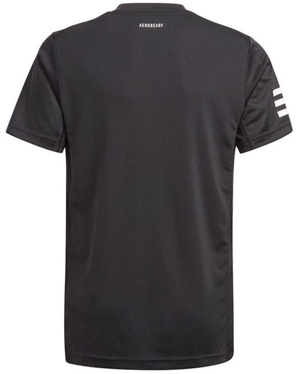 GK8179 Adidas Boys Club 3 Stripe Tennis Tee (Black)