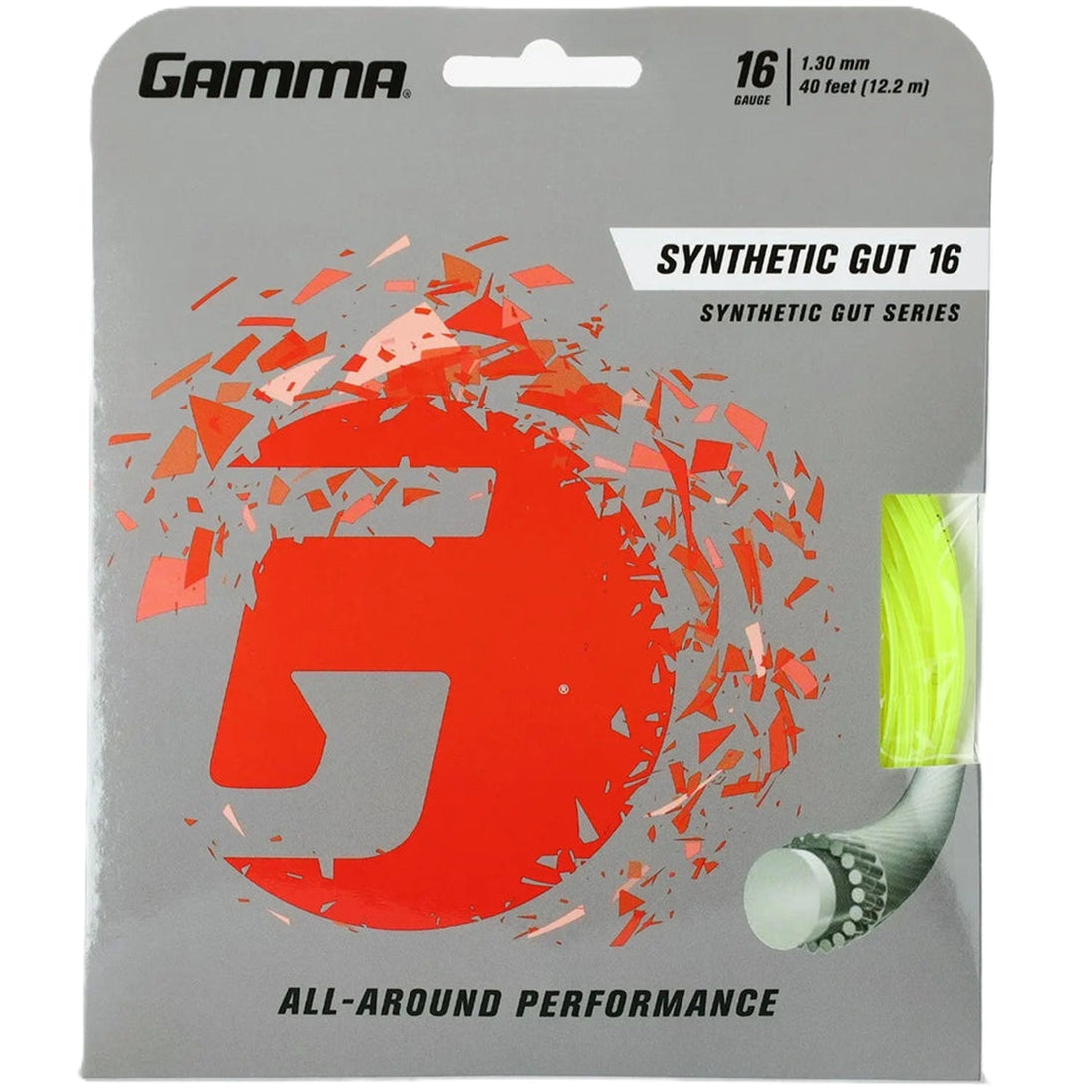 Gamma Synthetic Gut 16g Yellow Tennis String (Set)