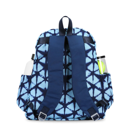 Ame & Lulu Game On Tennis Backpack (Blue Shibori) back