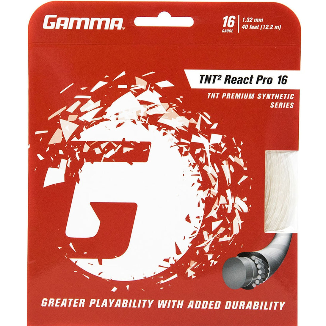 GTRP-16 Gamma TNT2 React Pro 16g Tennis String (Set)