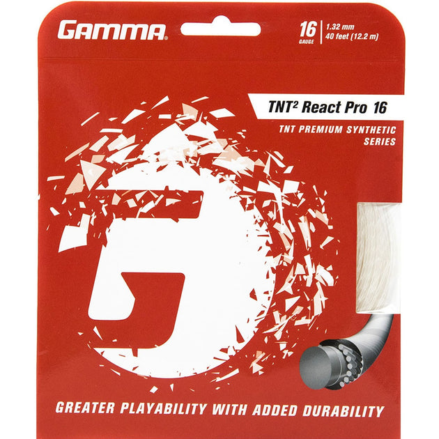 GTRP-16 Gamma TNT2 React Pro 16g Tennis String (Set)