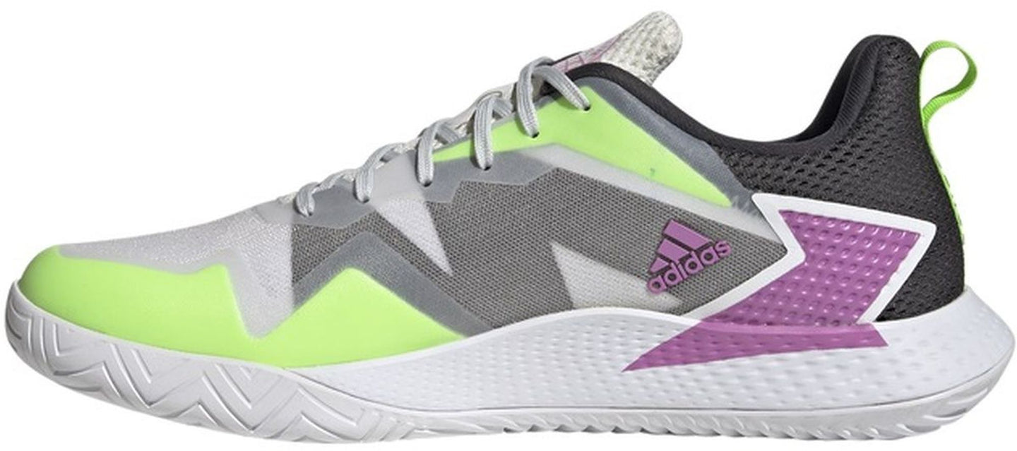 GV9519 Adidas Men's Defiant Speed Tennis Shoes (Crystal White/Silver Metallic/Carbon)