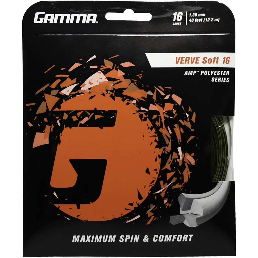 GVS-YellowBlack-16 Gamma AMP Verve Soft Yellow/Black 16g Tennis String (Set)