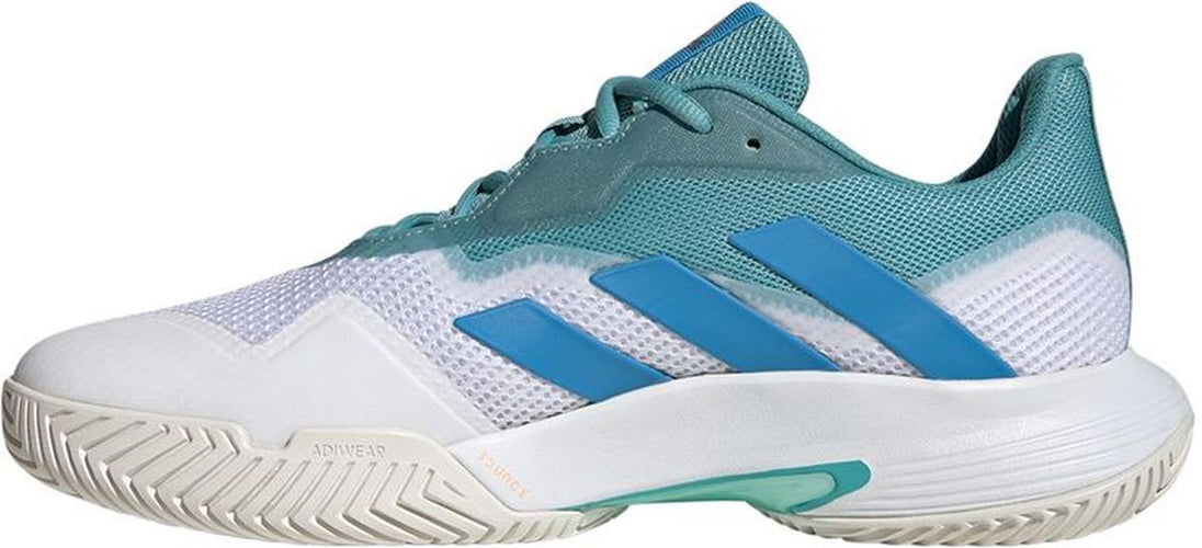 GY4002 Adidas Men's CourtJam Control Tennis Shoes (Mint Ton/Pulse Blue/White)