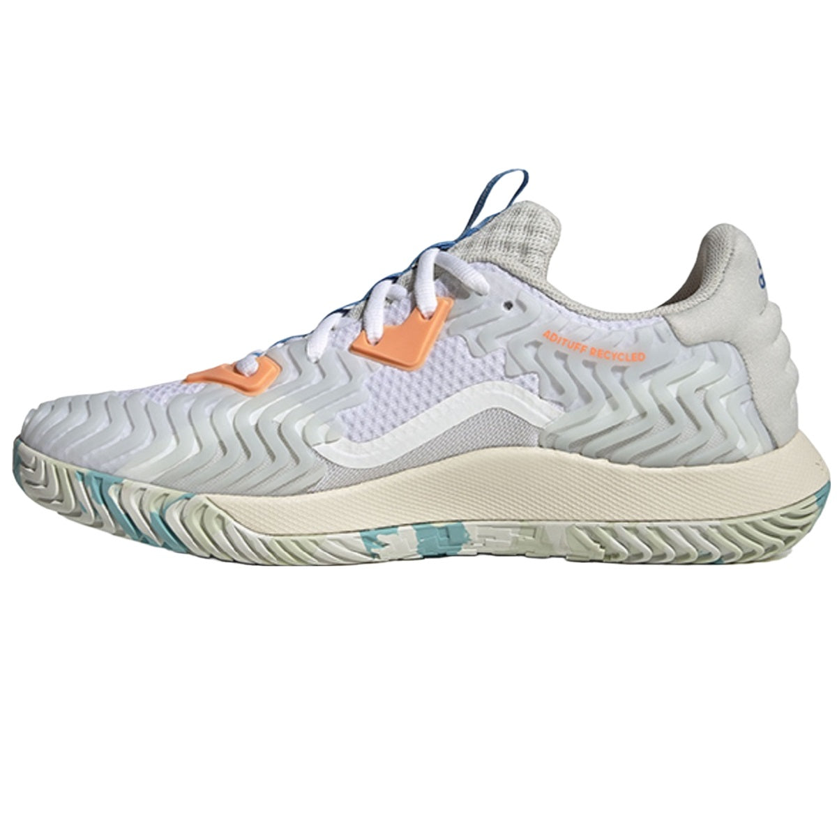 GY4691 Adidas Men's Solematch Control Tennis Shoes (White/Pulse Blue/Orbit Grey) - Left