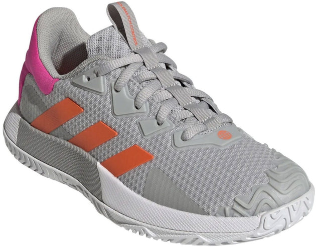 GY7002 Adidas Women's SoleMatch Control Tennis Shoes (Grey Two/Solar Orange/Team Shock Pink)