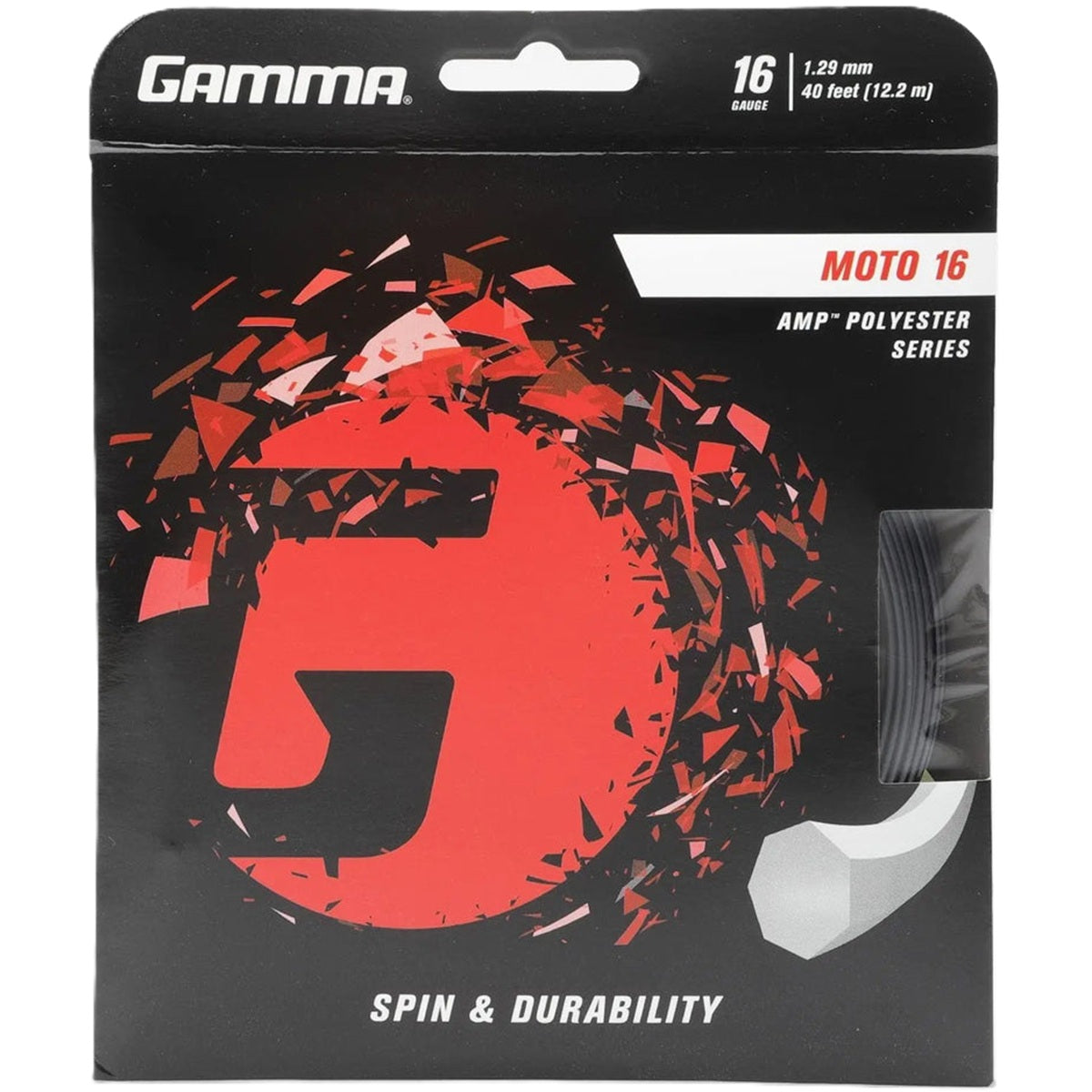 Gamma MOTO 16g Black Tennis String (Set)
