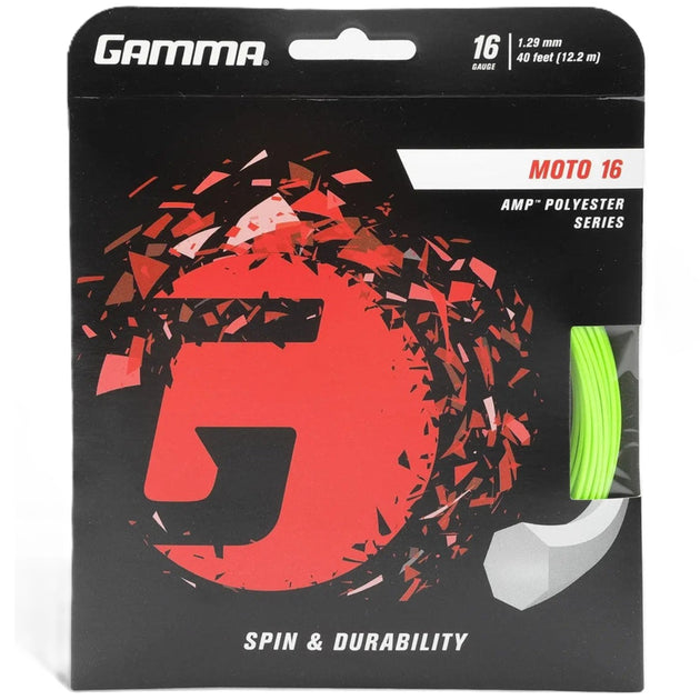 Gamma MOTO 16g Tennis String (Set) - Lime Green